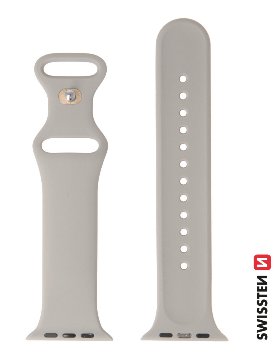 Swissten řemínek pro Apple Watch silikonový 38 / 40 / 41 mm, kamenně šedá