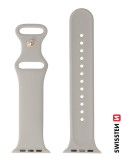 Swissten řemínek pro Apple Watch silikonový 42 / 44 / 45 / 49 mm, kamenně šedá
