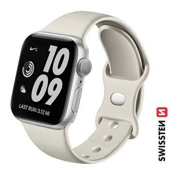 Swissten řemínek pro Apple Watch silikonový 42 / 44 / 45 / 49 mm, kamenně šedá