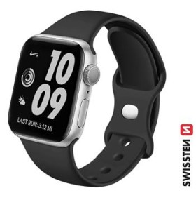 Swissten řemínek pro Apple Watch silikonový 38 / 40 mm, černá