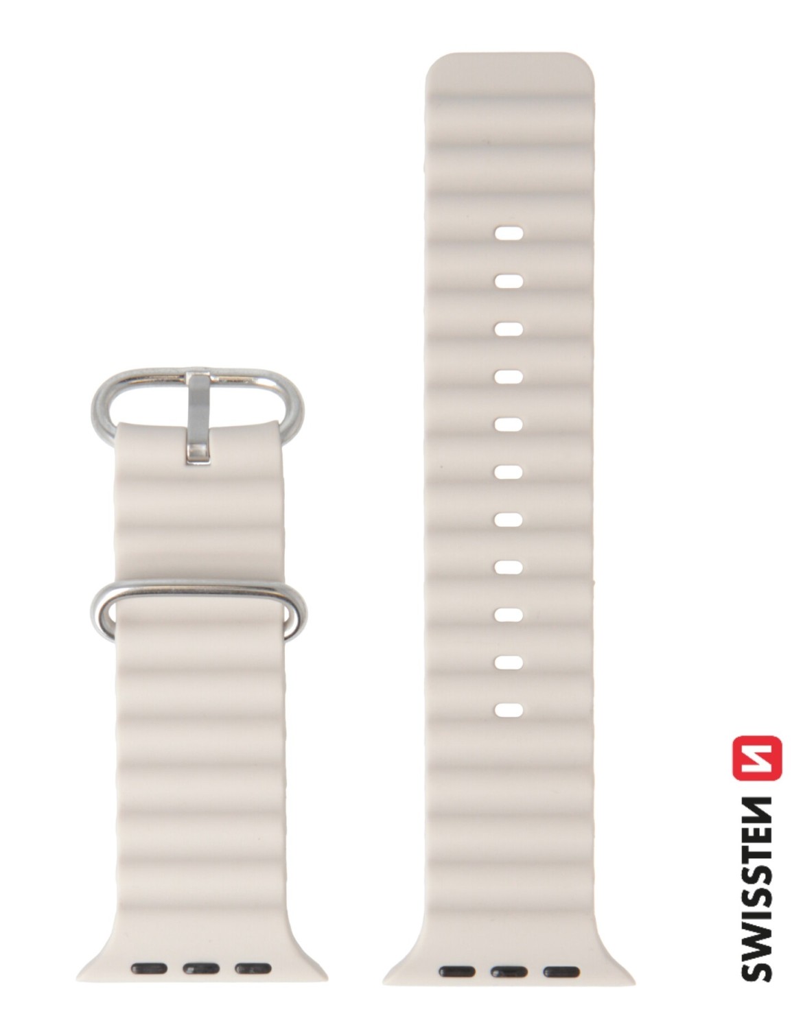 Swissten řemínek pro Apple Watch silikonový marine straps 42 / 44 / 45 / 49 mm, kamenně šedá