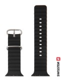 Swissten řemínek pro Apple Watch silikonový marine straps 42 / 44 / 45 / 49 mm, černá