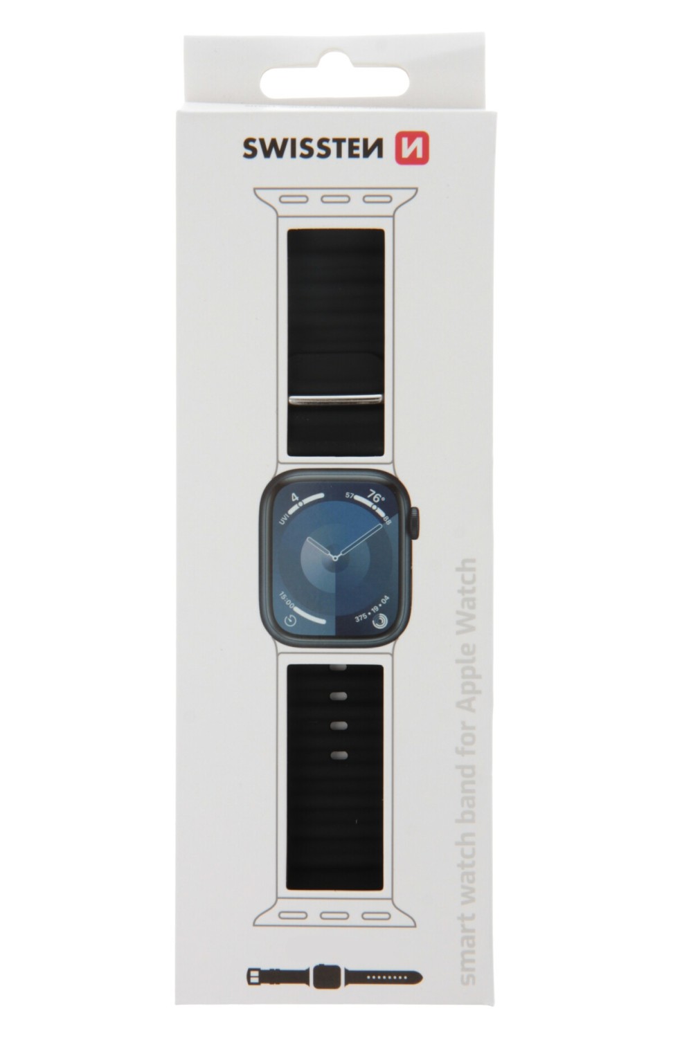 Swissten řemínek pro Apple Watch silikonový marine straps 42 / 44 / 45 / 49 mm, černá