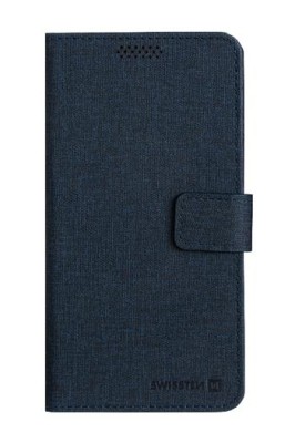 Flipové pouzdro SWISSTEN LIBRO UNI BOOK II L, tmavě modrá (150 x 71 mm)
