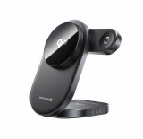 Skládací bezdrátová Qi2 nabíječka Swissten MagBase 3v1 (kompatibilní s MagSafe) černá