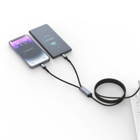 Nabíjecí kabel Swissten 2v1 100W USB-C / USB-C + lightning 1,5m černá