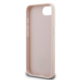 Guess PU 4G Strass Triangle Metal Logo Zadní Kryt pro iPhone 16e Pink