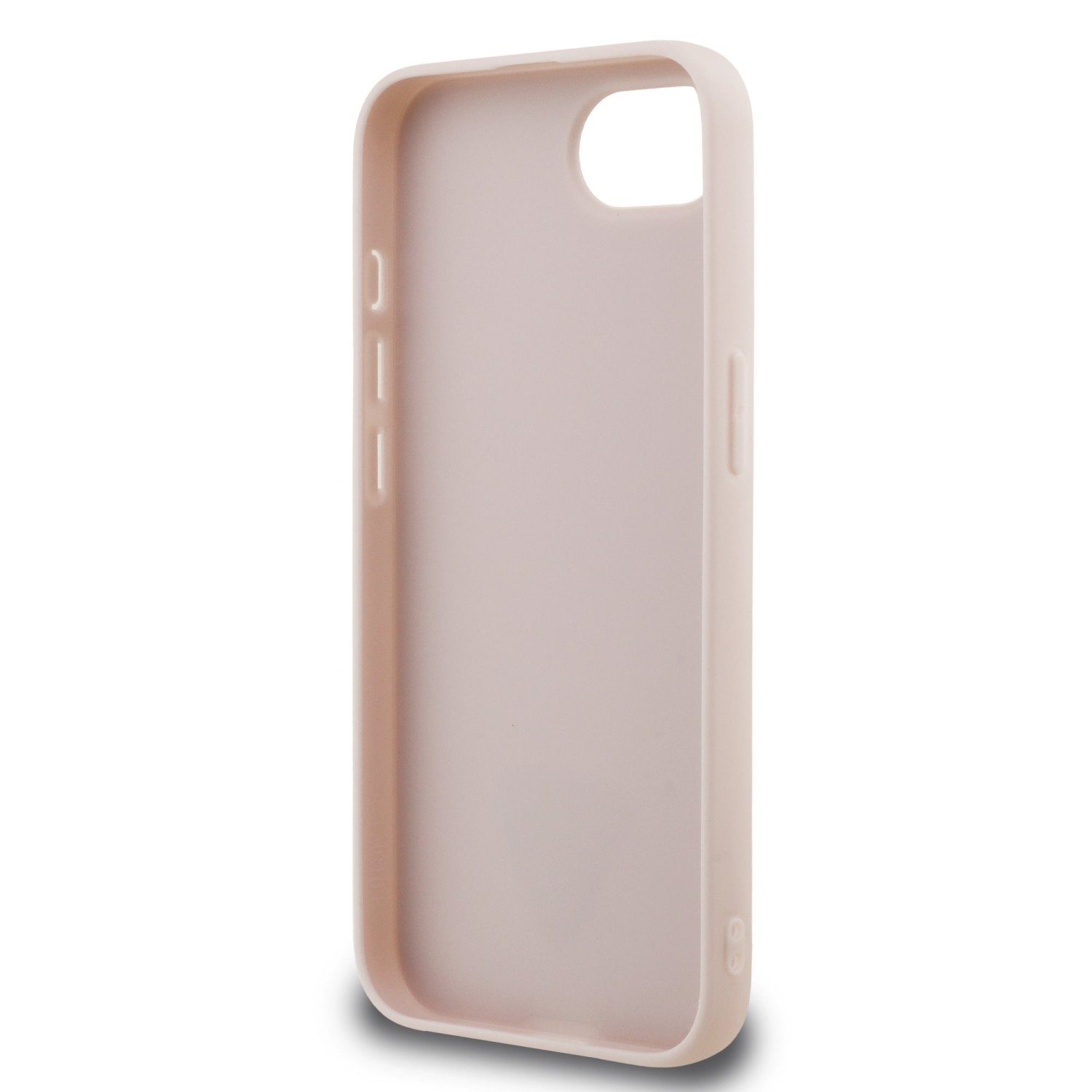 Guess PU 4G Strass Triangle Metal Logo Zadní Kryt pro iPhone 16e Pink