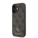 Guess PU 4G Small Metal Logo MagSafe Zadní Kryt pro iPhone 16 Plus Brown