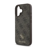 Guess PU 4G Small Metal Logo MagSafe Zadní Kryt pro iPhone 16 Plus Brown