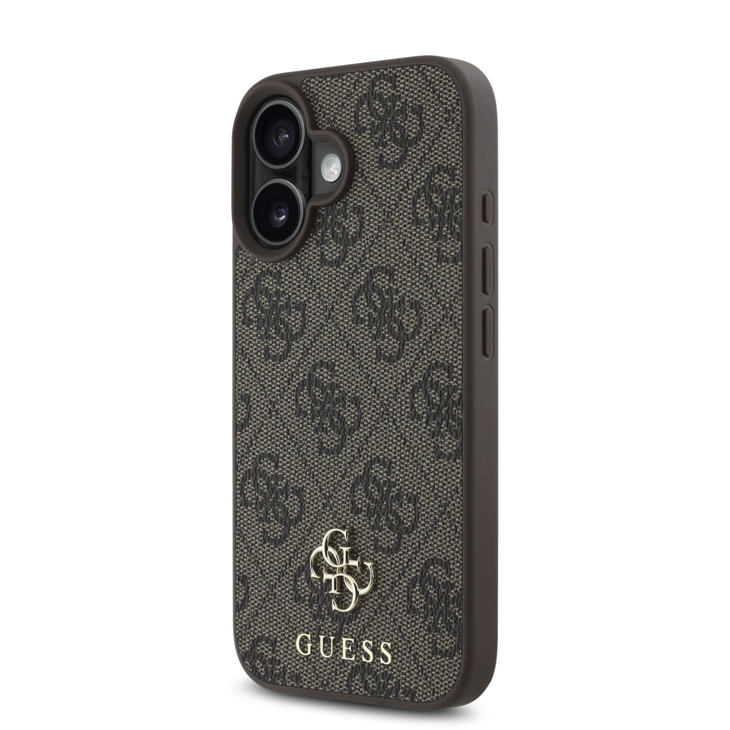 Guess PU 4G Small Metal Logo MagSafe Zadní Kryt pro iPhone 16 Plus Brown