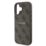 Guess PU 4G Classic Logo MagSafe Zadní Kryt pro iPhone 16 Plus Brown