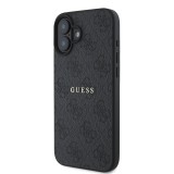 Guess PU 4G Classic Logo MagSafe Zadní Kryt pro iPhone 16 Plus Black