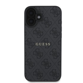 Zadní kryt Guess PU 4G Classic Logo MagSafe pro Apple iPhone 16 Plus, černá