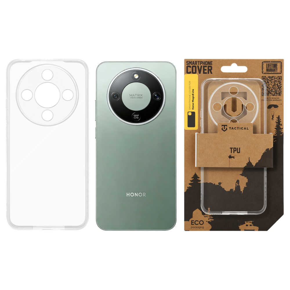 Zadní kryt Tactical TPU pro Honor Magic8 Lite, transparentní