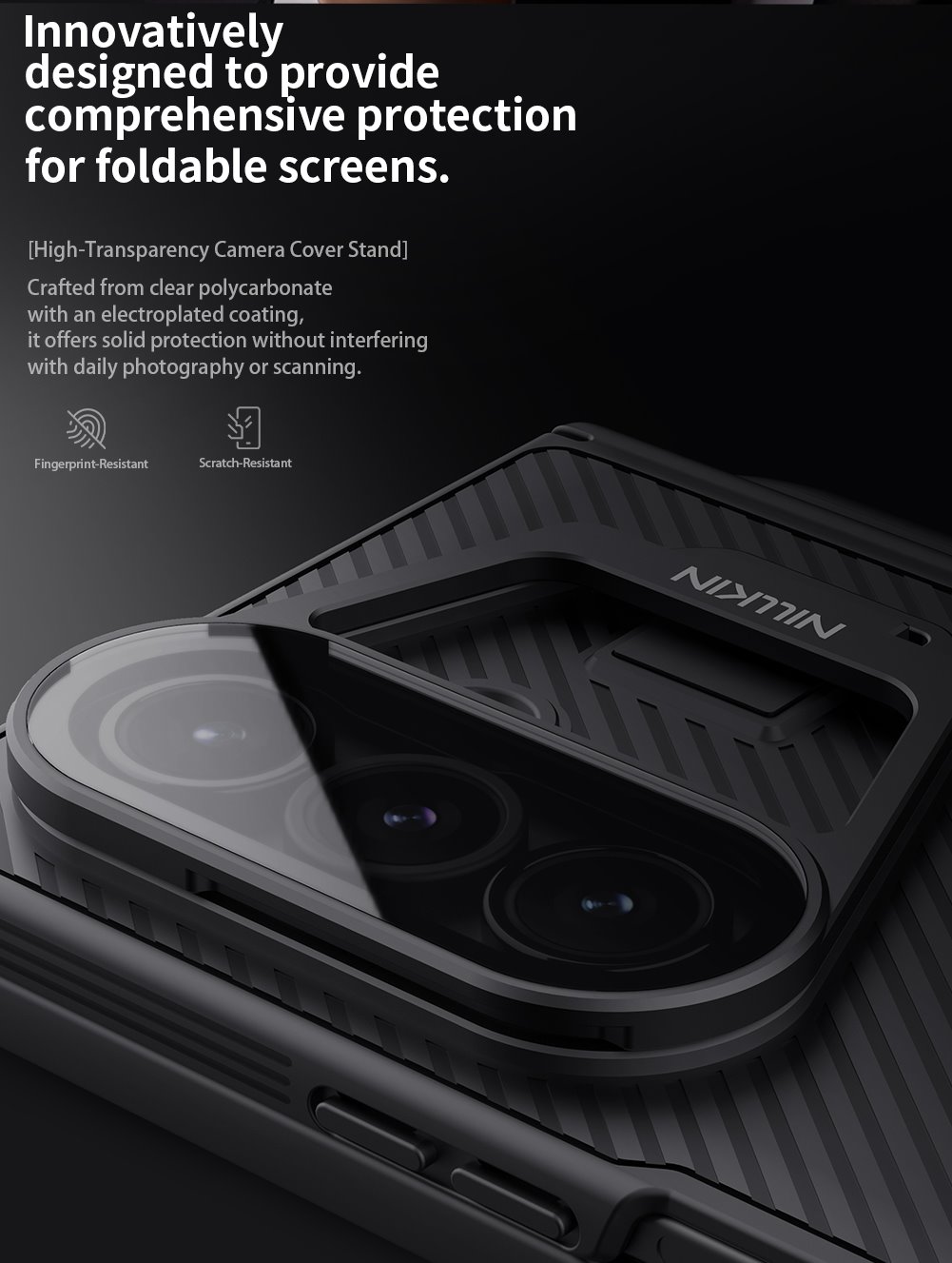 Nillkin CamShield Prop Pen Slot (Transparent Lens) Zadní Kryt pro Samsung Galaxy Z Fold 7 Black