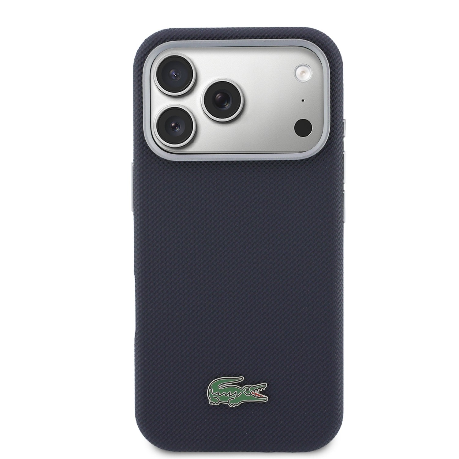Lacoste PVC Petit Pique Semi Wrap MagSafe Kryt pro iPhone 17 Pro Max Navy