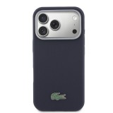 Lacoste PVC Petit Pique Semi Wrap MagSafe Kryt pro iPhone 17 Pro Navy
