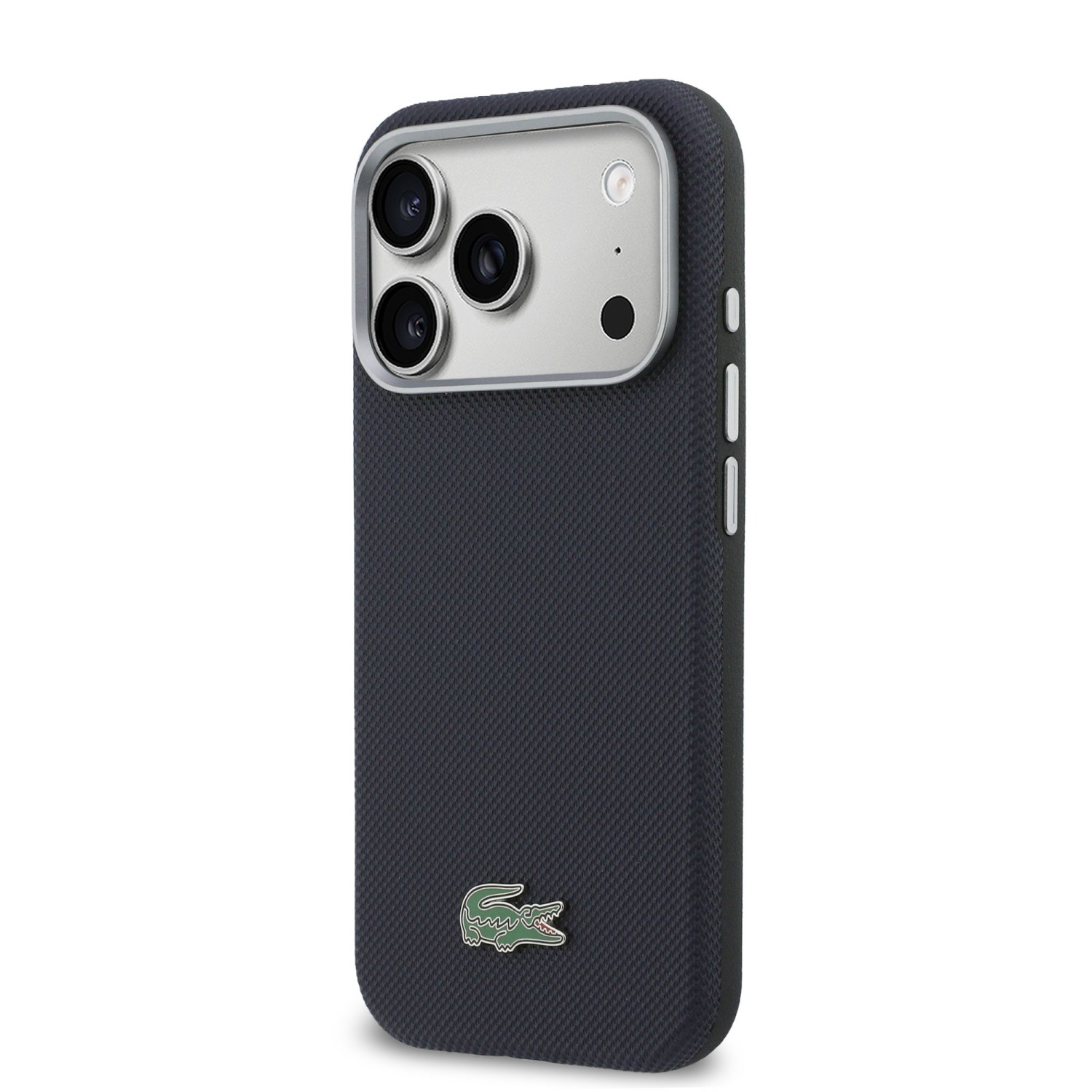 Lacoste PVC Petit Pique Semi Wrap MagSafe Kryt pro iPhone 17 Pro Navy