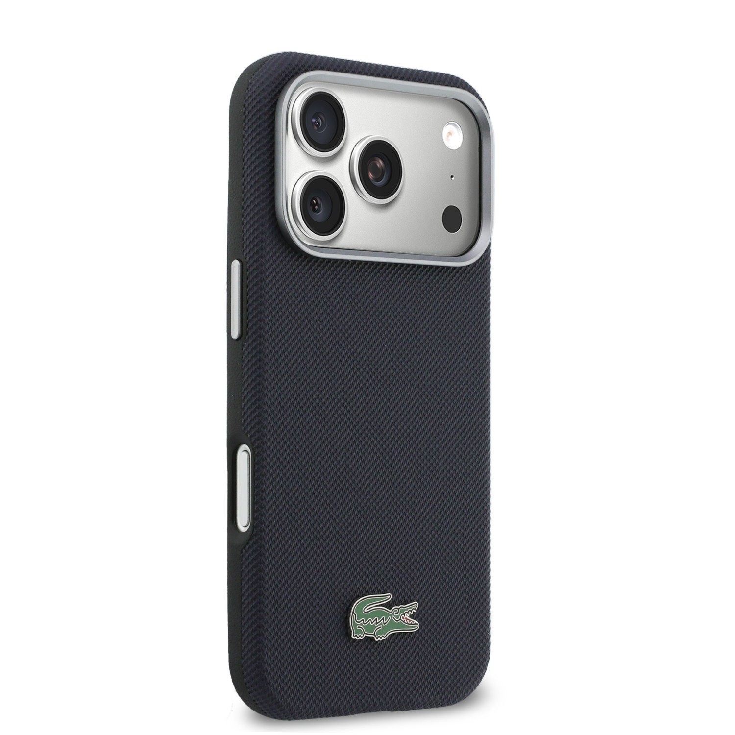 Lacoste PVC Petit Pique Semi Wrap MagSafe Kryt pro iPhone 17 Pro Navy