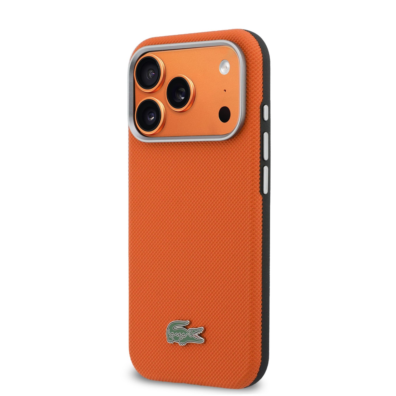 Lacoste PVC Petit Pique Semi Wrap MagSafe Kryt pro iPhone 17 Pro Orange