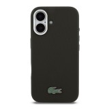 Lacoste PVC Iconic Petit Pique Metal Logo MagSafe Zadní Kryt pro iPhone 16 Black