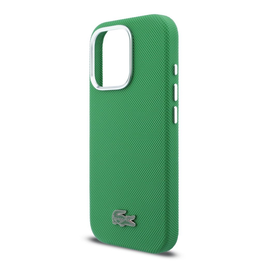 Lacoste PVC Iconic Petit Pique Metal Logo MagSafe Zadní Kryt pro iPhone 16 Pro Estragon Green