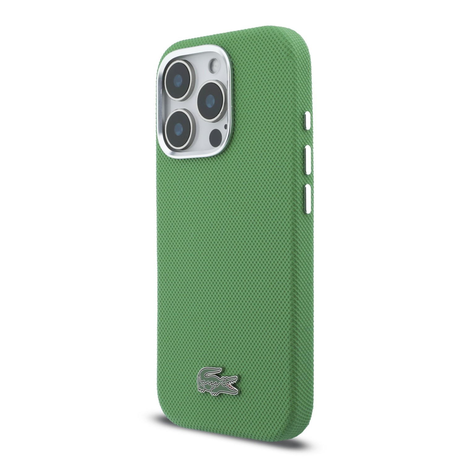 Lacoste PVC Iconic Petit Pique Metal Logo MagSafe Zadní Kryt pro iPhone 16 Pro Max Estragon Green