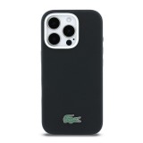 Lacoste PVC Iconic Petit Pique Metal Logo MagSafe Zadní Kryt pro iPhone 16 Pro Max Black