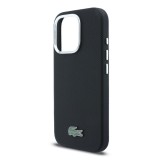 Lacoste PVC Iconic Petit Pique Metal Logo MagSafe Zadní Kryt pro iPhone 16 Pro Max Black