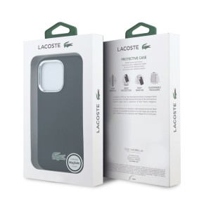 Lacoste PVC Iconic Petit Pique Metal Logo MagSafe Zadní Kryt pro iPhone 16 Pro Max Black
