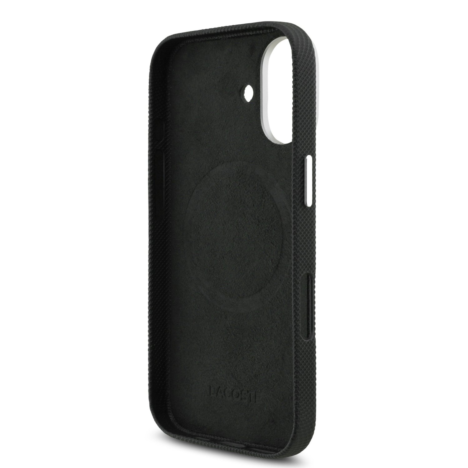 Lacoste PVC Iconic Petit Pique Metal Logo MagSafe Zadní Kryt pro iPhone 17 Black