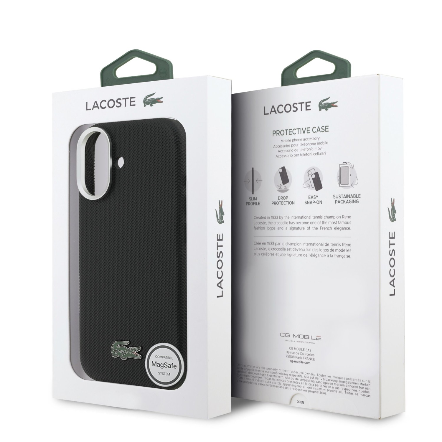 Lacoste PVC Iconic Petit Pique Metal Logo MagSafe Zadní Kryt pro iPhone 17 Black