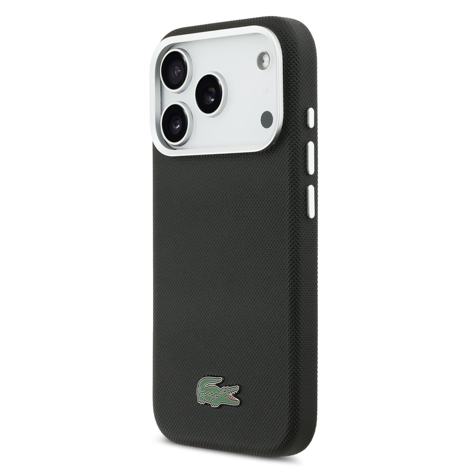 Lacoste PVC Iconic Petit Pique Metal Logo MagSafe Zadní Kryt pro iPhone 17 Pro Max Black