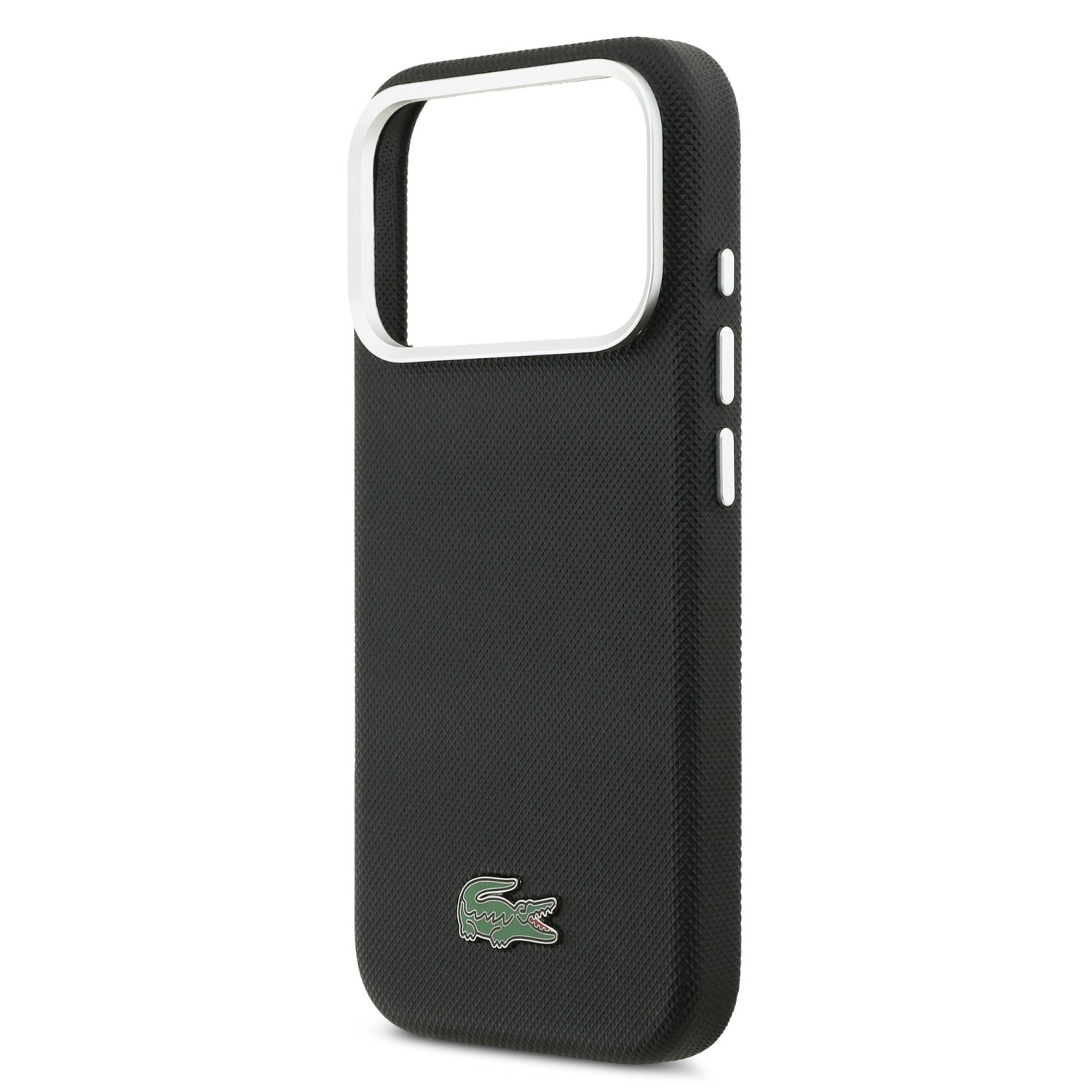 Lacoste PVC Iconic Petit Pique Metal Logo MagSafe Zadní Kryt pro iPhone 17 Pro Max Black