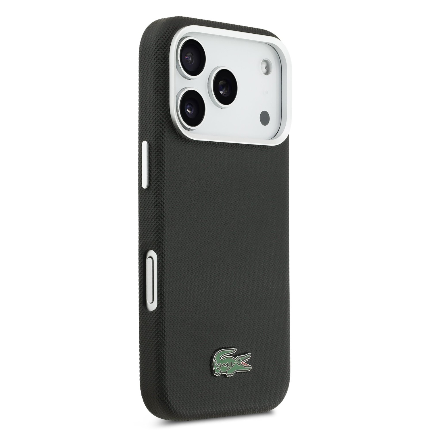 Lacoste PVC Iconic Petit Pique Metal Logo MagSafe Zadní Kryt pro iPhone 17 Pro Black