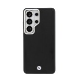 BMW Signature PU Leather Metal Logo Magnetic Zadní kryt pro Samsung Galaxy S26 Ultra Black