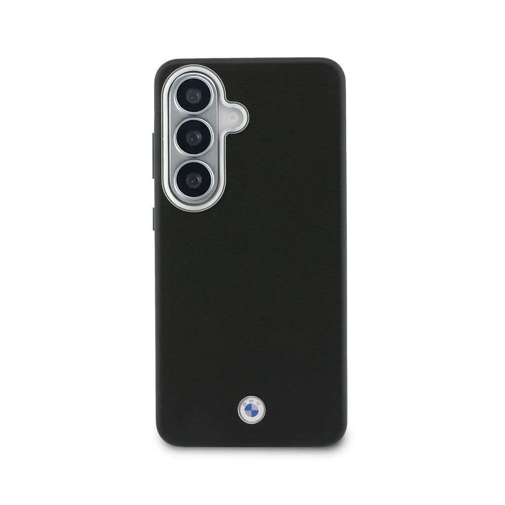 BMW Signature PU Leather Metal Logo Magnetic Zadní kryt pro Samsung Galaxy S26+ Black