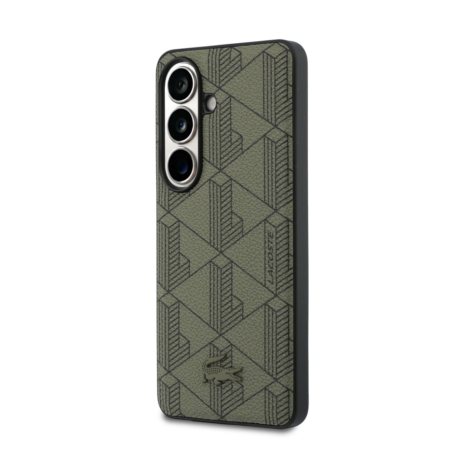 Lacoste PVC Blend Monogram Magnetic Zadní Kryt pro Samsung Galaxy S26 Khaki