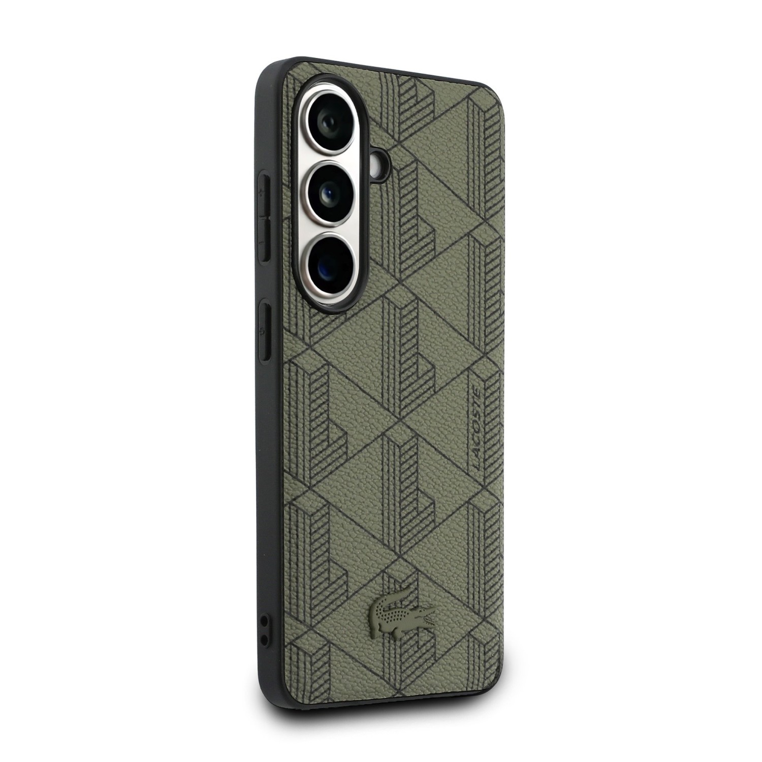 Lacoste PVC Blend Monogram Magnetic Zadní Kryt pro Samsung Galaxy S26 Khaki