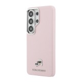 Karl Lagerfeld Grained PU Leather K&CH Heads Magnetic Zadní Kryt pro Samsung Galaxy S26 Ultra Pink