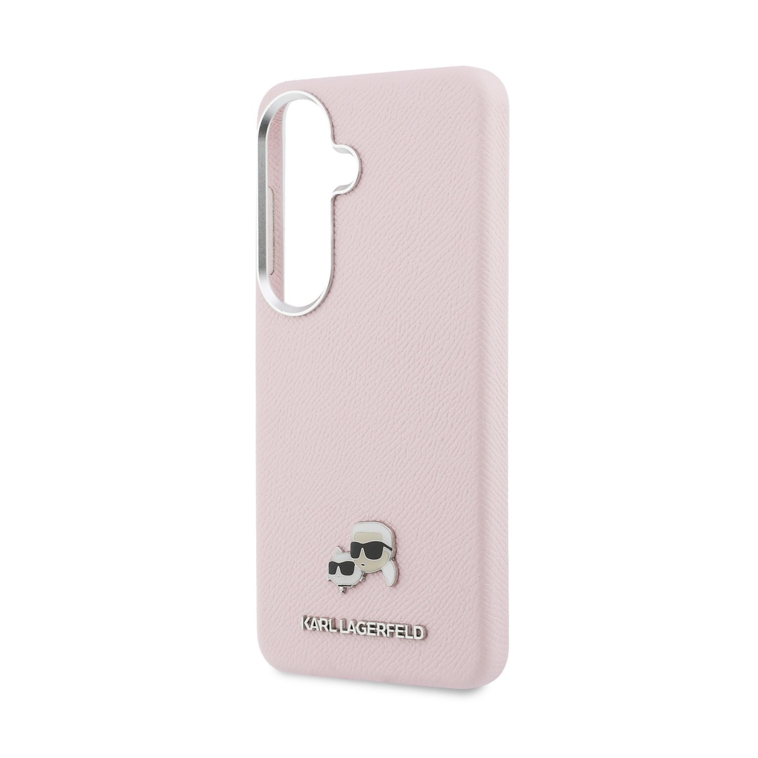 Karl Lagerfeld Grained PU Leather K&CH Heads Magnetic Zadní Kryt pro Samsung Galaxy S26 Pink
