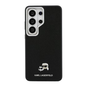 Zadní kryt Karl Lagerfeld Grained PU Leather K&CH Heads Magnetic pro Samsung Galaxy S26 Ultra, černá