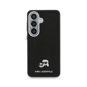 Zadní kryt Karl Lagerfeld Grained PU Leather K&CH Heads Magnetic pro Samsung Galaxy S26, černá