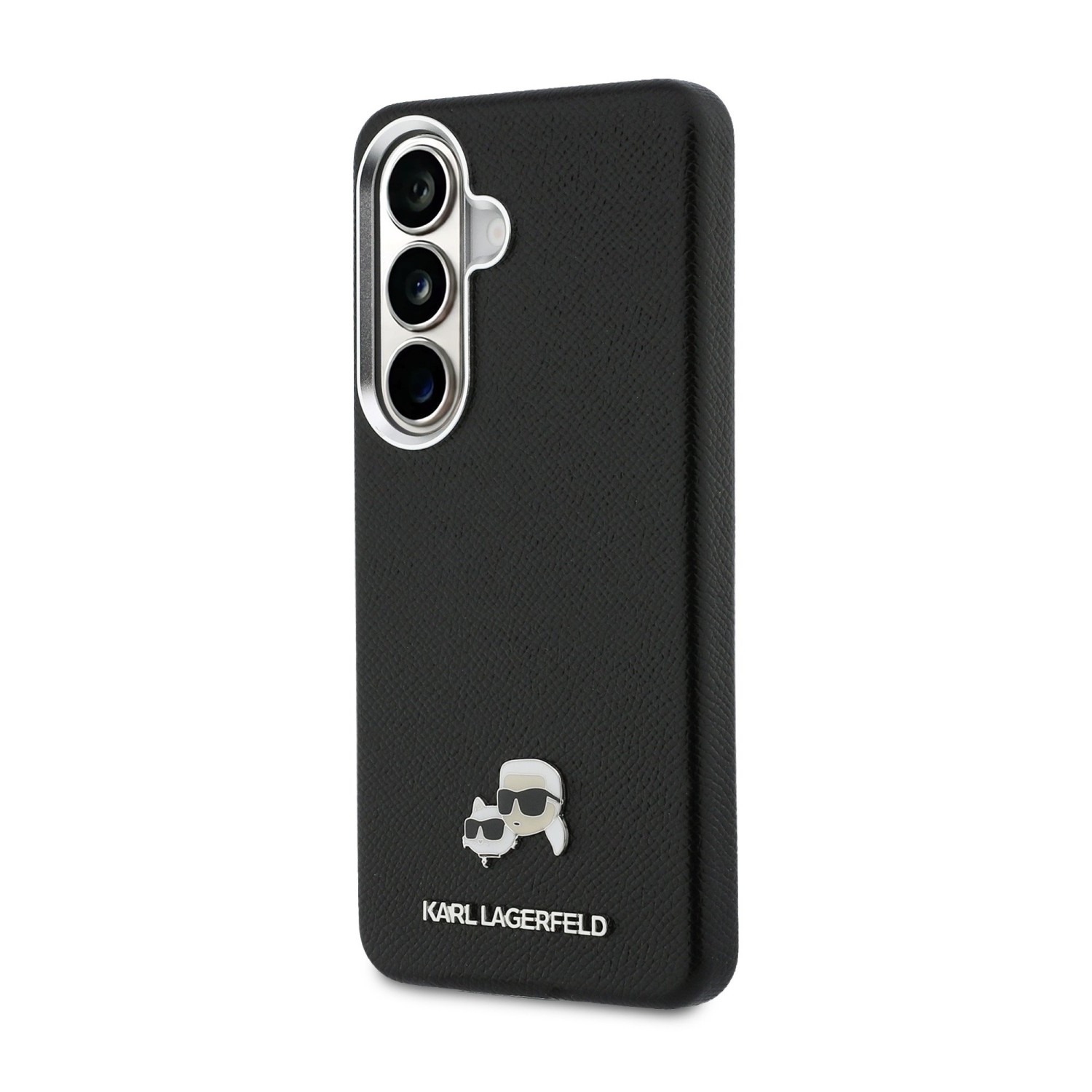 Karl Lagerfeld Grained PU Leather K&CH Heads Magnetic Zadní Kryt pro Samsung Galaxy S26 Black