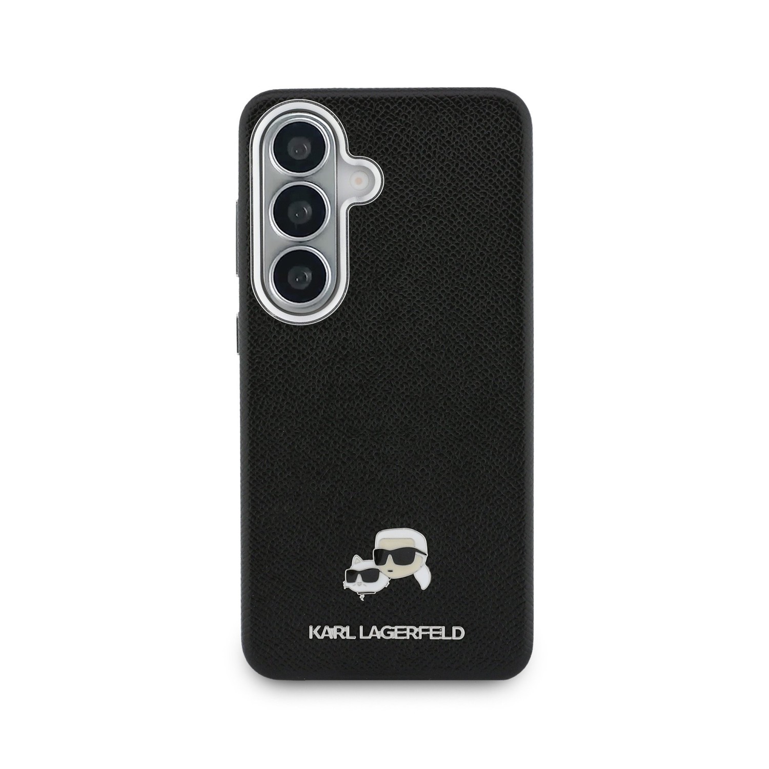Karl Lagerfeld Grained PU Leather K&CH Heads Magnetic Zadní Kryt pro Samsung Galaxy S26 Black