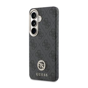 Zadní kryt Guess PU Leather 4G Strass Logo Gold Frame Magnetic pro Samsung Galaxy S26, černá