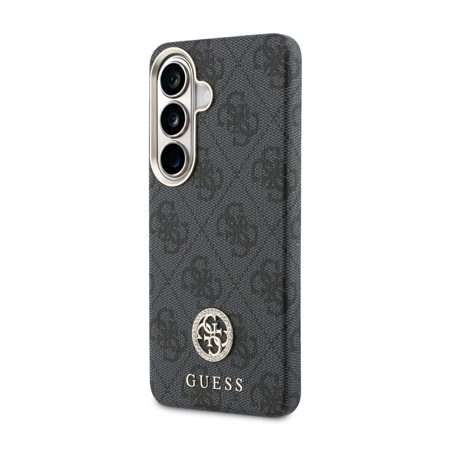 Guess PU Leather 4G Strass Logo Gold Frame Magnetic Zadní Kryt pro Samsung Galaxy S26 Black