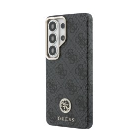 Zadní kryt Guess PU Leather 4G Strass Logo Gold Frame Magnetic pro Samsung Galaxy S26 Ultra, černá