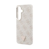 Guess PU Leather 4G Strass Triangle Logo Gold Frame Magnetic Zadní Kryt pro Samsung Galaxy S26 Pink
